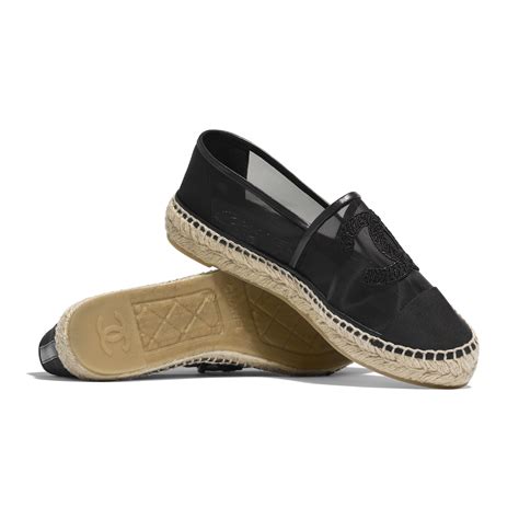 chanel espadrilles mesh black|chanel espadrilles all black.